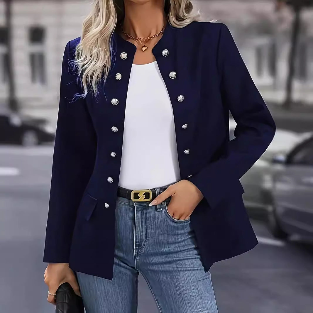 Damen Blazer mit stylishen Druckknöpfen und eleganter Passform Stilzeits