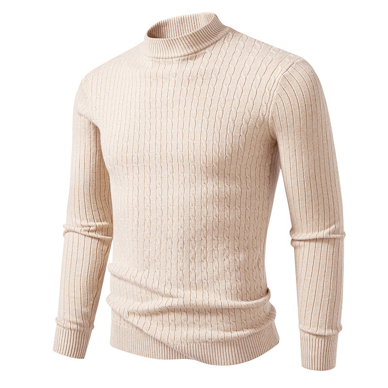 Herren Rollkragenpullover mit strukturiertem Zopfdesign Stilzeits