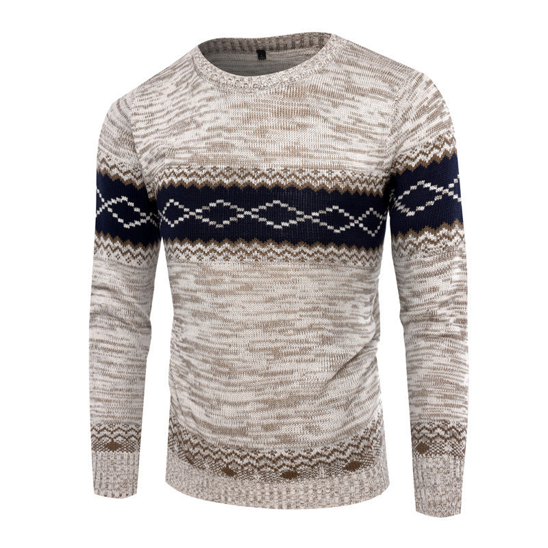 Herren Strickpullover mit modernem geometrischen Muster Stilzeits