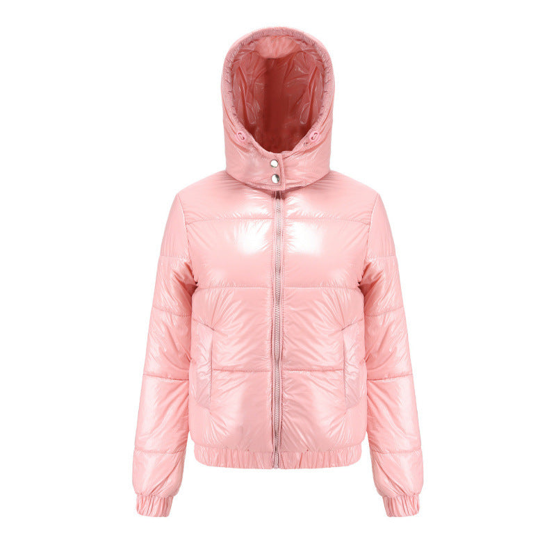 Damen glänzende Winterjacke Stilzeits