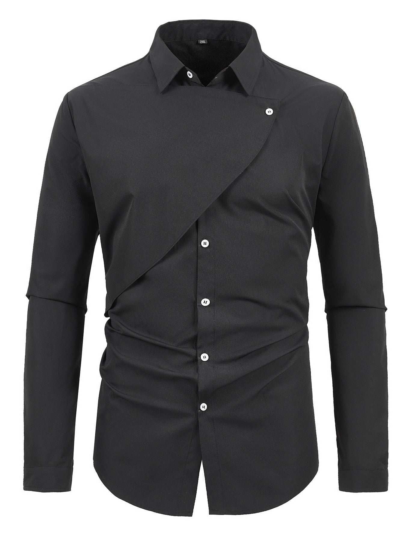 Herren Elegantes Kurzarmhemd mit asymmetrischem Design Stilzeits