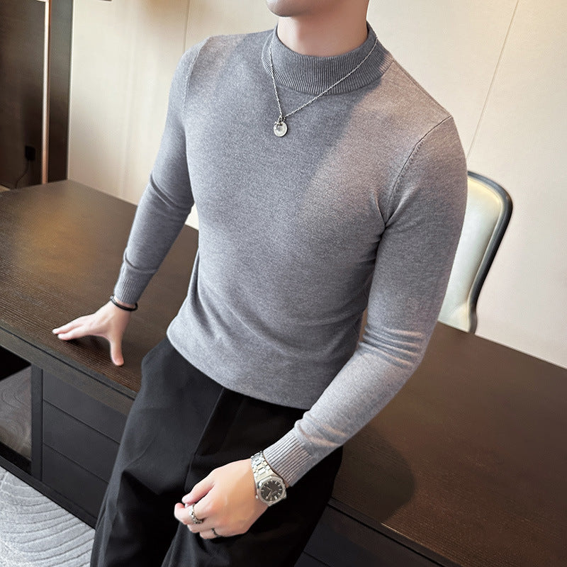 Herren modischer Pullover mit hohem Kragen und eleganter Passform Stilzeits