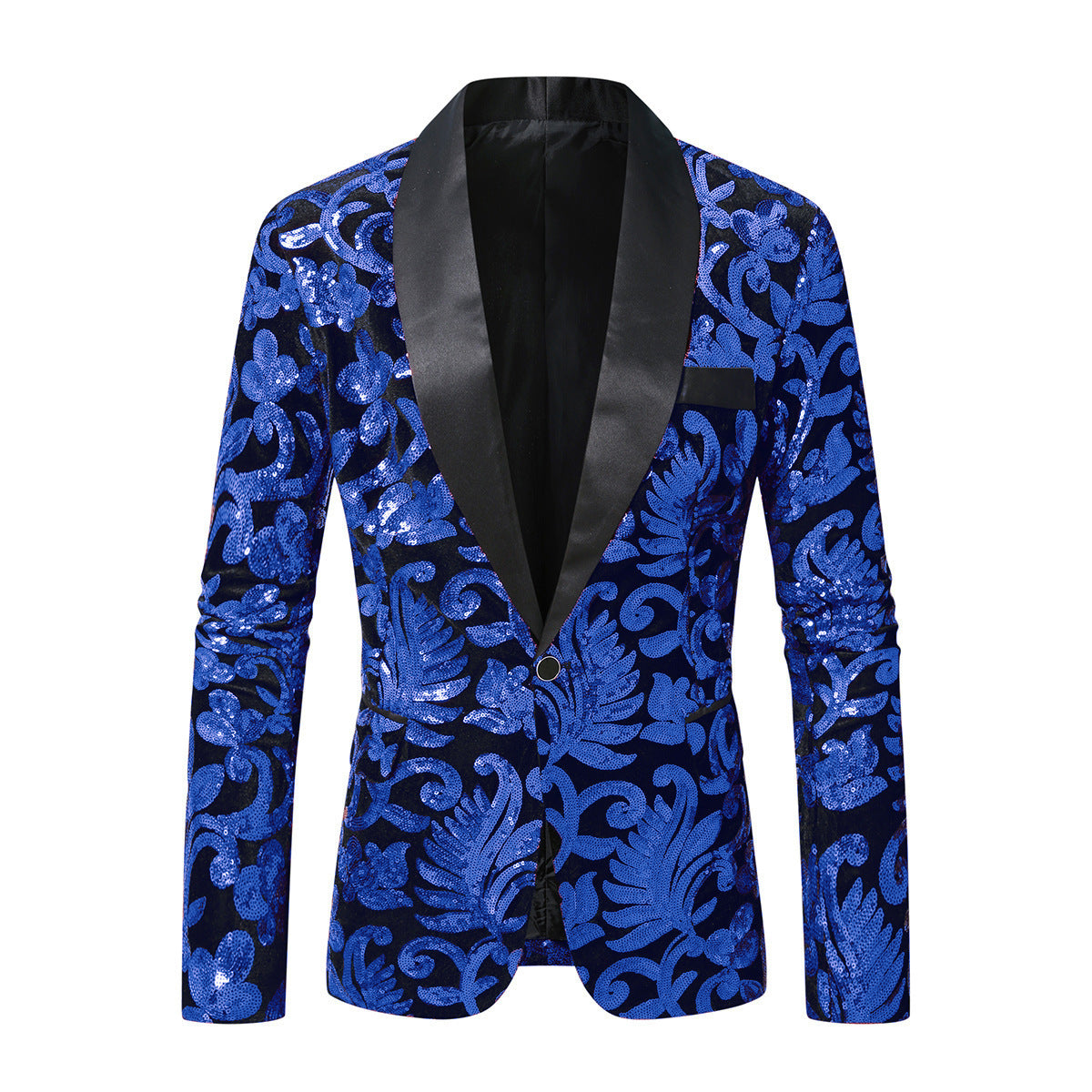 Herren glitzernder Anzugblazer mit floralen Paillettenmustern Stilzeits