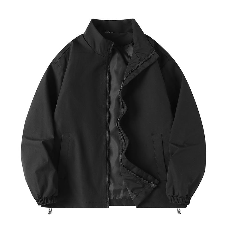 Herren lässige Windjacke mit hochabschließendem Kragen und praktischen Taschen Stilzeits