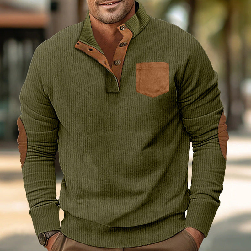 Herren Komfortabler Pullover mit Stehkragen und Kontrastdetails Stilzeits