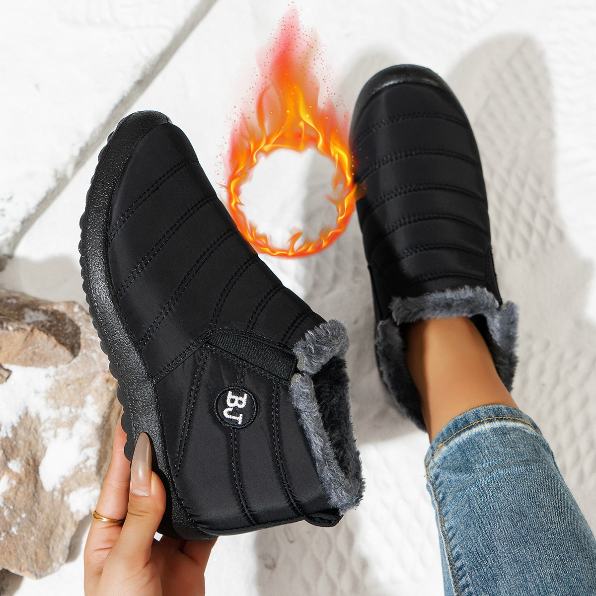 Damen Komfortable Winterboots mit kuscheligem Futter und rutschfester Sohle Stilzeits