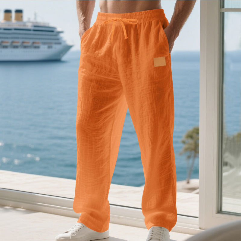 Herren Bequeme und luftige Sommerhose aus leichtem Leinenmaterial Stilzeits