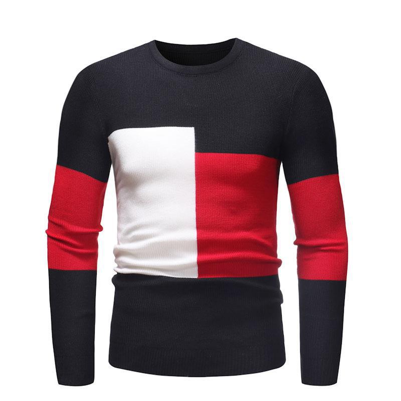 Herren Designer Pullover mit modernem Blockmuster Stilzeits