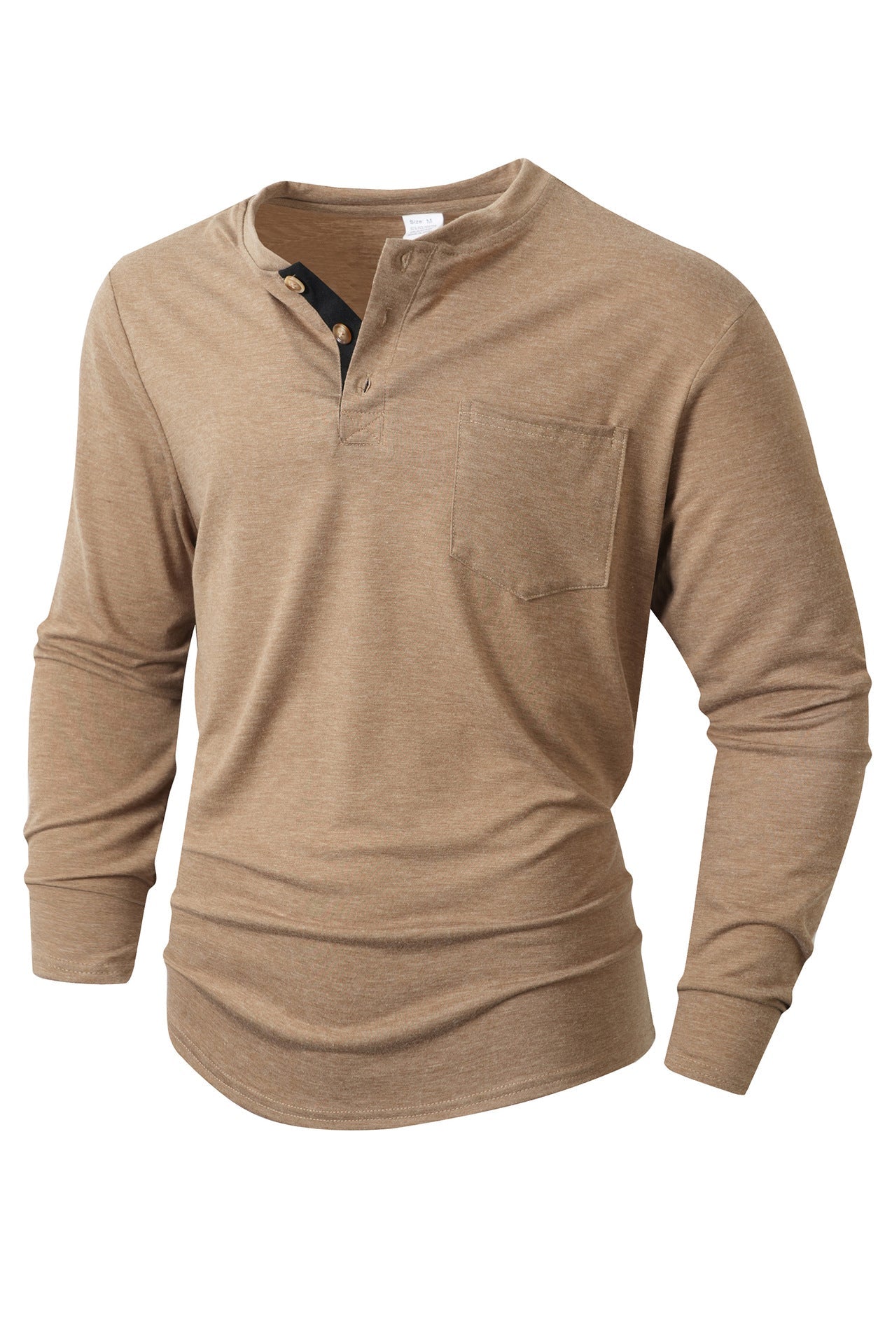 Herren langärmliges Henley-Shirt Stilzeits