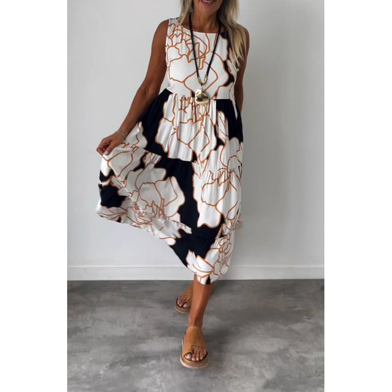 Fudus Modisches Trägerkleid mit Print