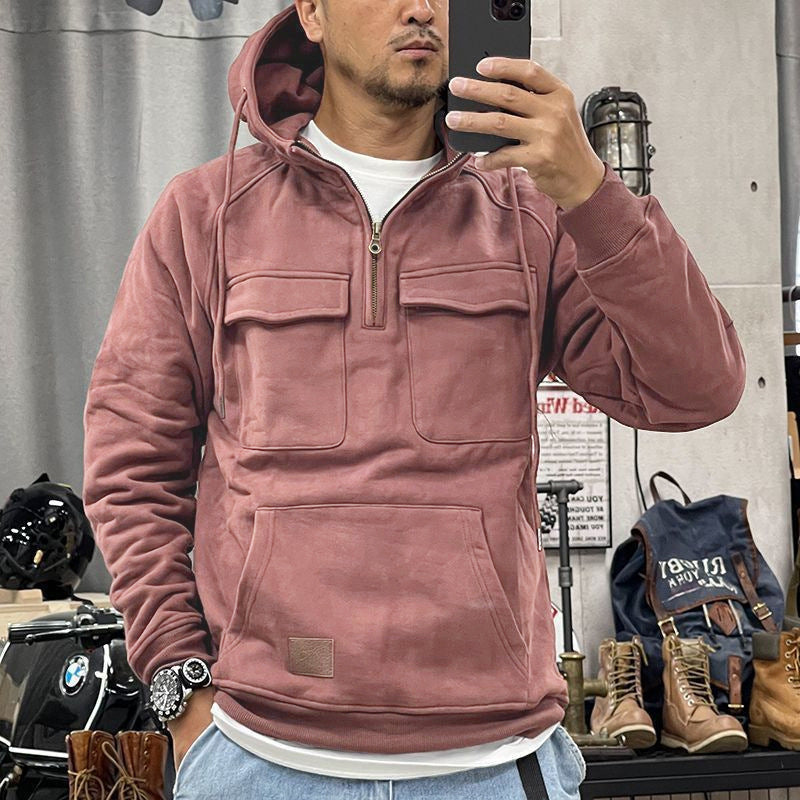 Herren Funktionales Kapuzenpullover mit praktischen Taschen Stilzeits