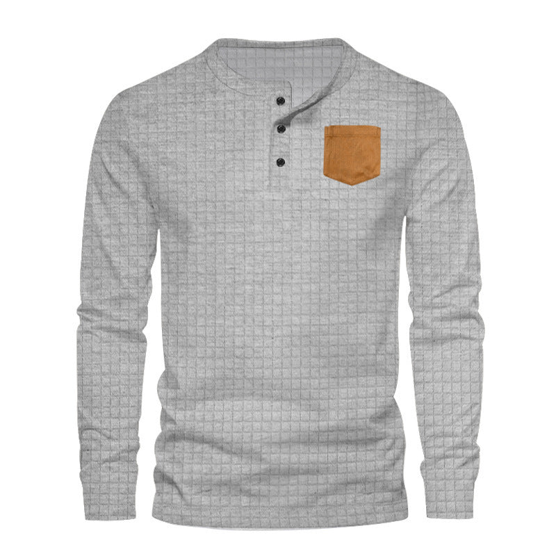 Herren Langarmshirt mit strukturiertem Design applikation Stilzeits