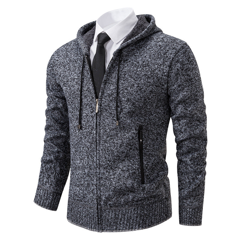 Herren Kapuzenjacke mit softem Fleece-Futter und eleganten Details Stilzeits
