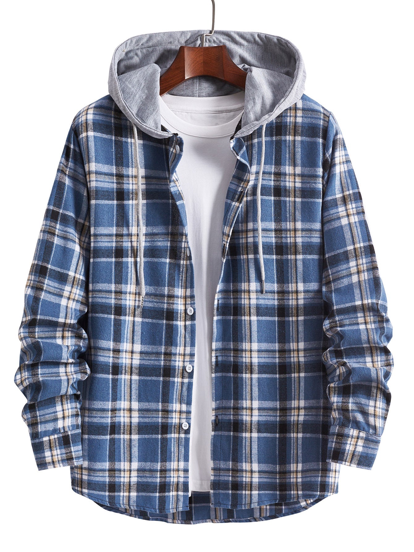 Herren Flanellhemd mit integrierter Kapuze Stilzeits