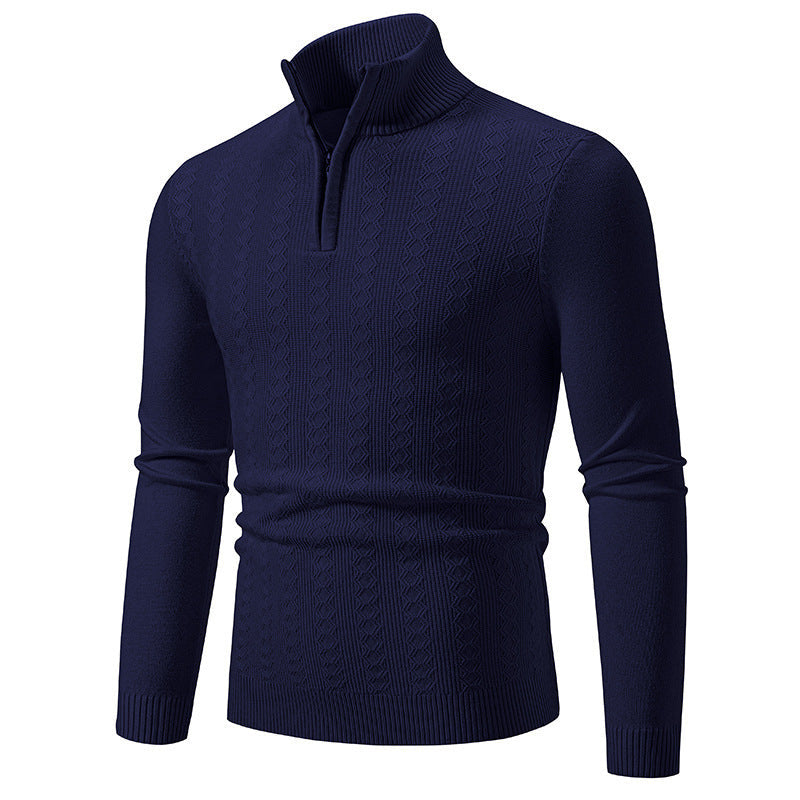Herren Pullover mit Stehkragen und Zipper Stilzeits