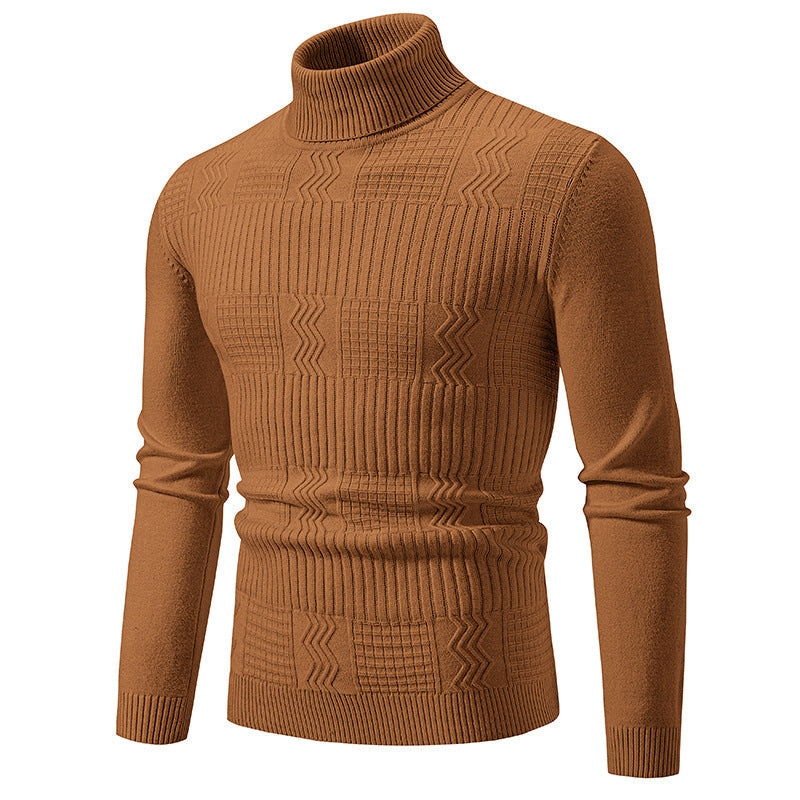 Herren eleganter Rollkragenpullover mit strukturiertem Design Stilzeits