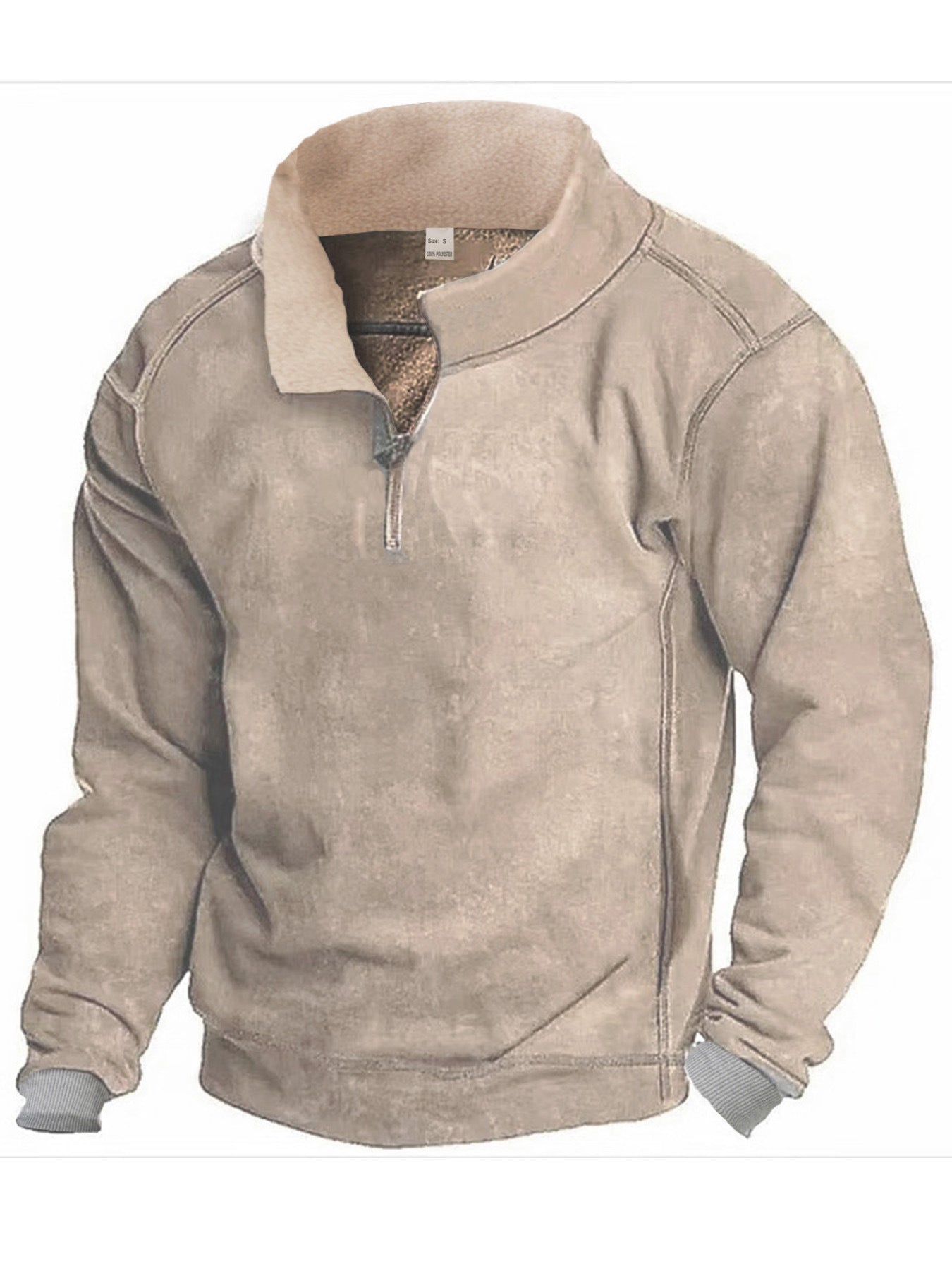 Herren Fleece Sweatshirt mit Stehkragen Stilzeits