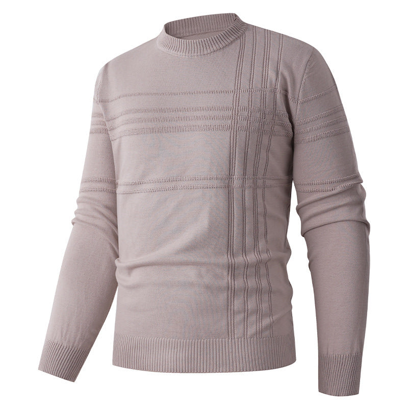 Herren Pullover mit strukturiertem Muster und Rundhalsausschnitt Stilzeits