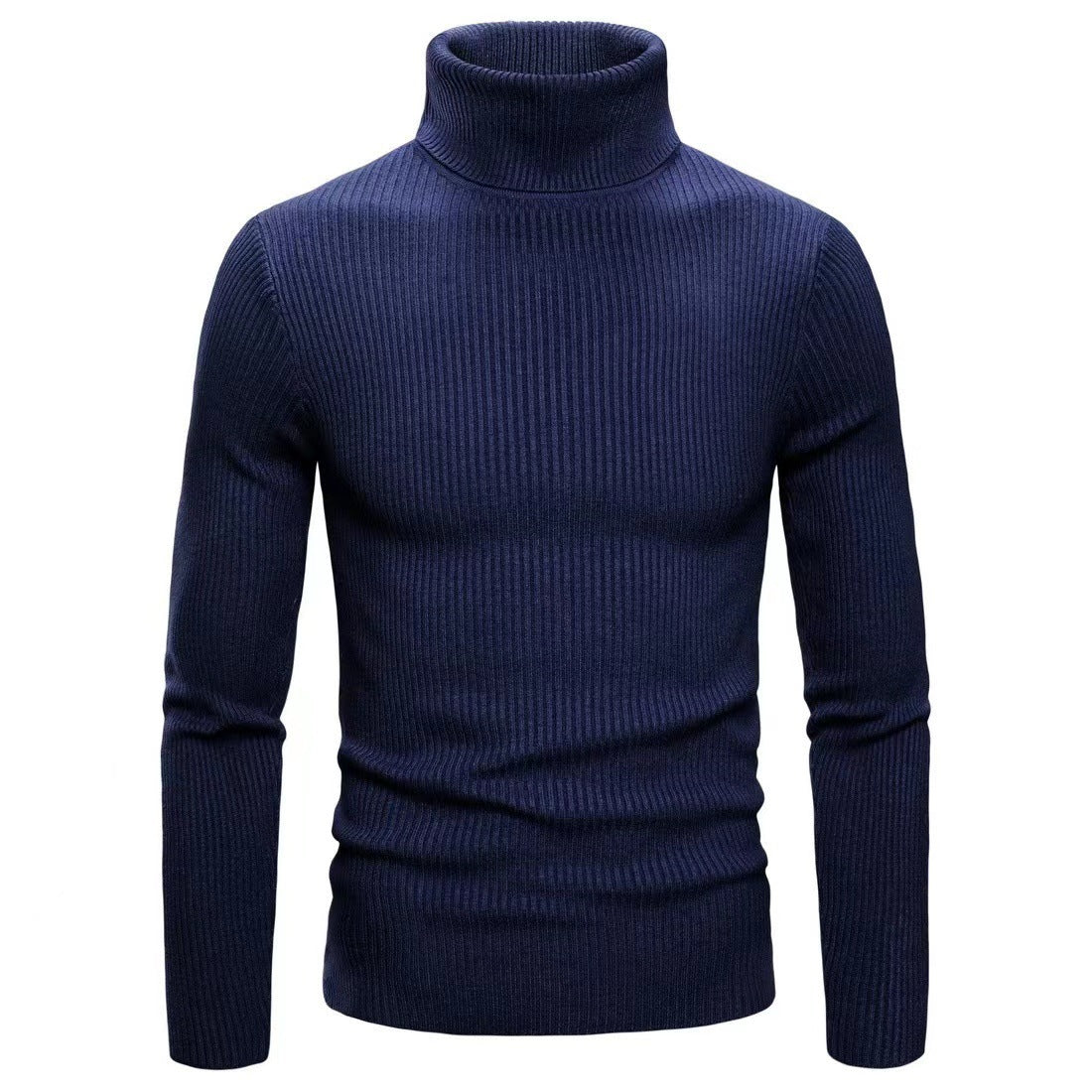 Herren hochwertiger Rollkragenpullover aus feinem Rippstrick Stilzeits
