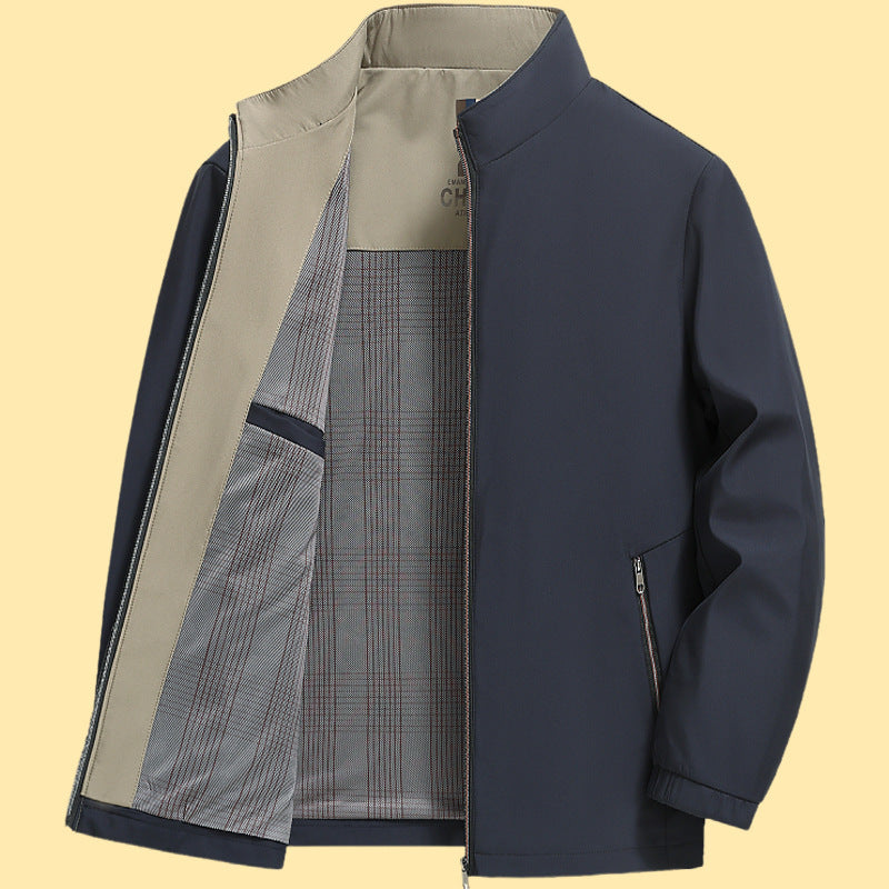 Herren elegante Freizeitjacke mit Stehkragen Stilzeits