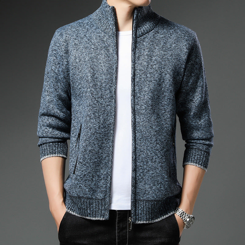 Herren Fleecejacke mit hochgeschlossenem Kragen und praktischen Reißverschlusstaschen Stilzeits