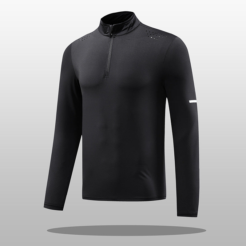 Herren Funktions-Langarmshirt mit Reißverschluss und atmungsaktivem Material Stilzeits
