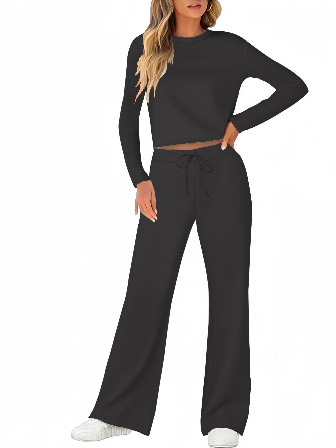 Damen Bequemes Lounge-Set mit weitem Schnitt und langem Arm Stilzeits