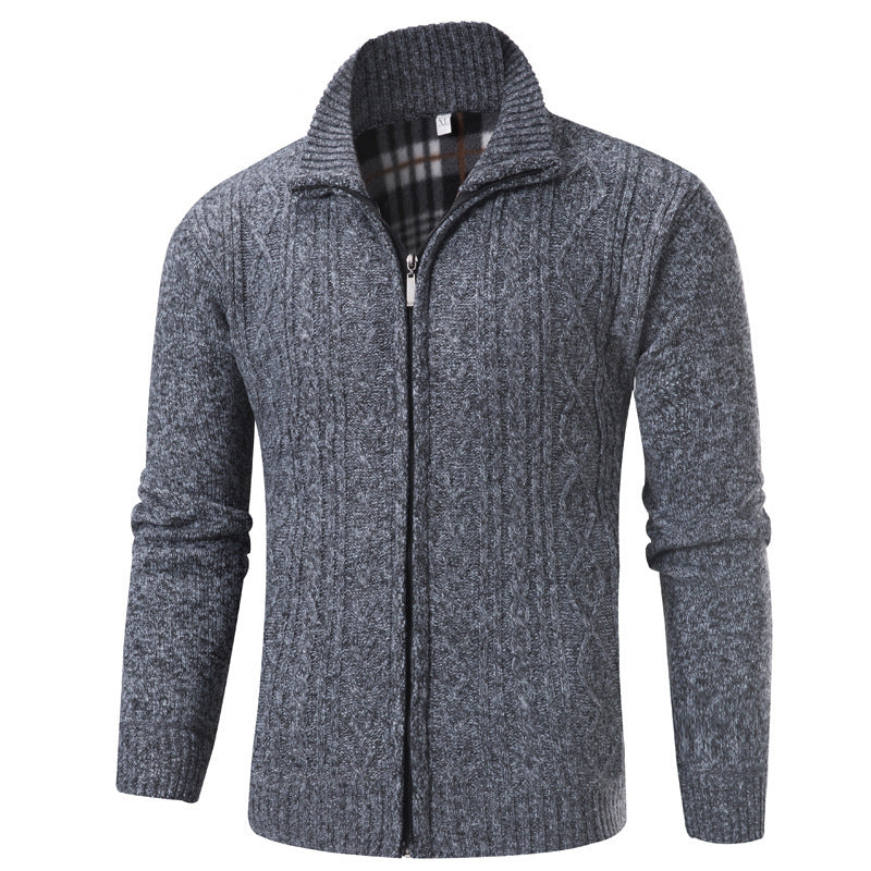 Herren modischer Strickpullover mit Stehkragen Stilzeits