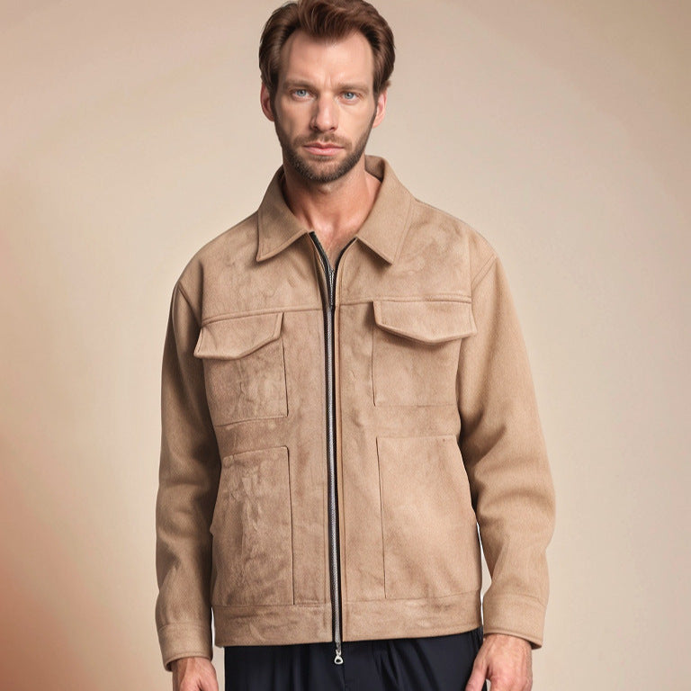 Herren lässige Suede Jacke Stilzeits