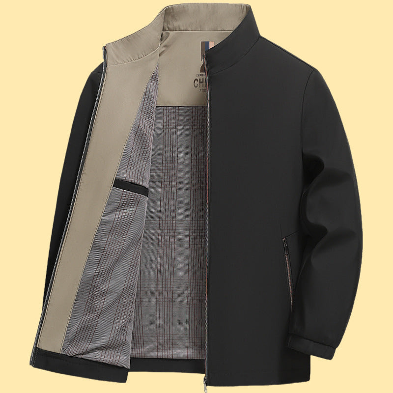 Herren elegante Freizeitjacke mit Stehkragen Stilzeits