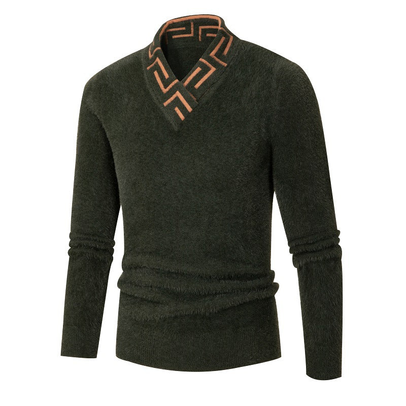 Herren modischer Pullover mit schickem Stehkragen und strukturiertem Design Stilzeits