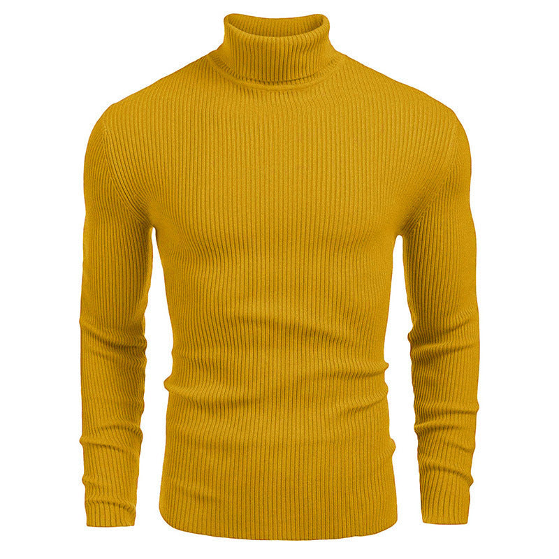 Herren eleganter Rollkragenpullover aus ribbed Strick Stilzeits