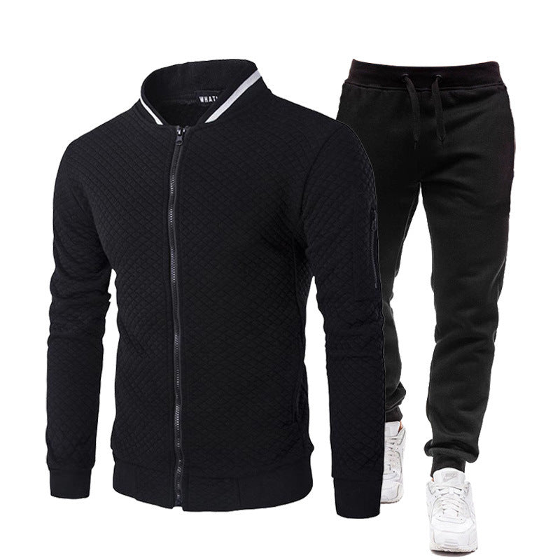 Herren modische Trainingsjacke mit Stehkragen und Sporthose Stilzeits