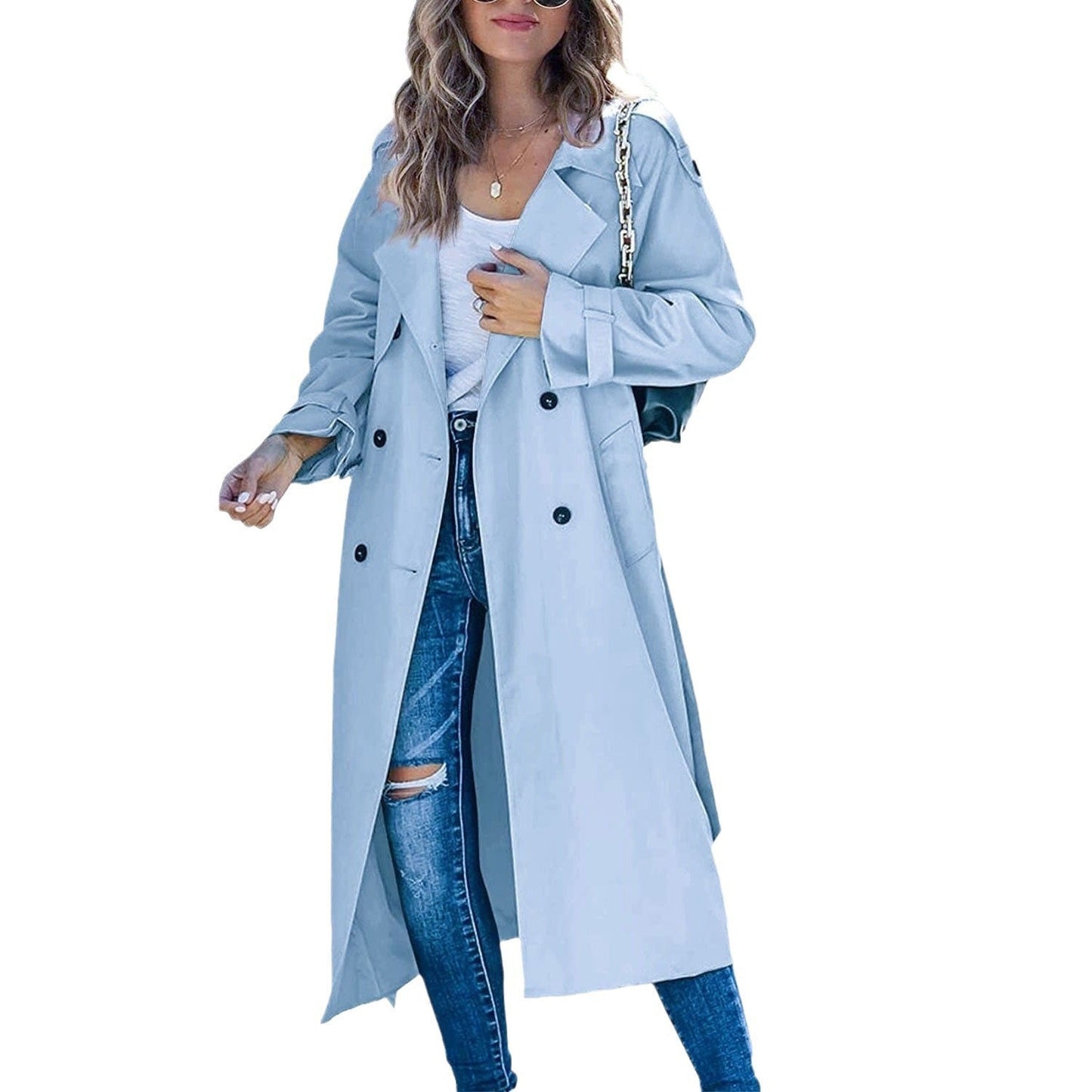 Damen eleganter Trenchcoat Stilzeits