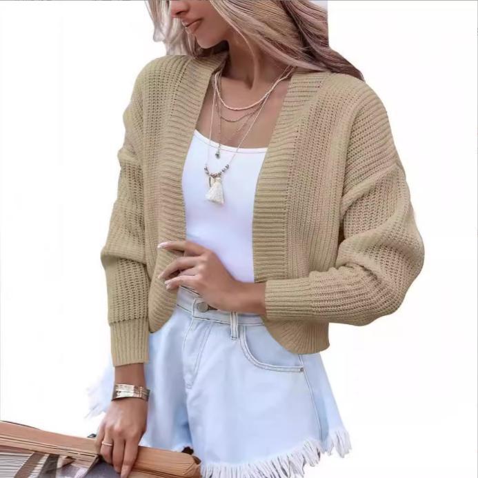 Damen lässiger Strickpullover mit überschnittenen Schultern und weitem Schnitt Stilzeits