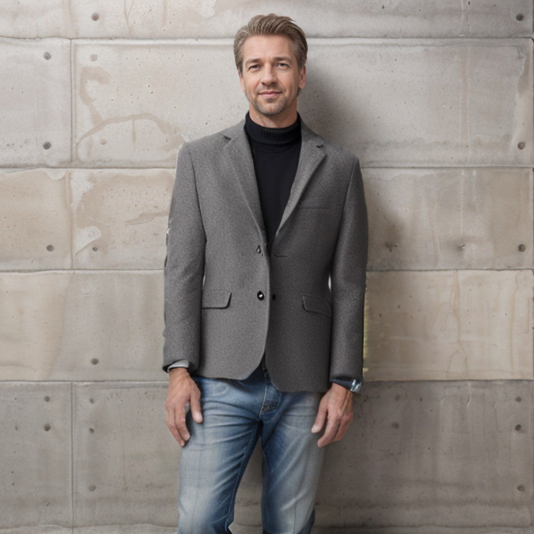 Herren eleganter Wollblazer im klassischen Schnitt mit feiner Textur Stilzeits - Stilzeits