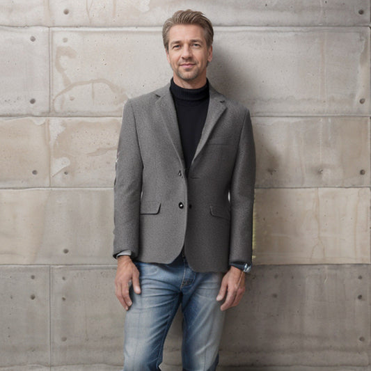 Herren eleganter Wollblazer im klassischen Schnitt mit feiner Textur Stilzeits - Stilzeits