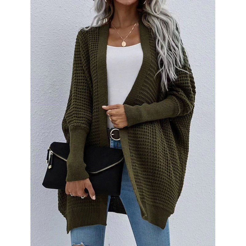 Damen luftige Strickjacke mit offenes Design und feiner Maschenstruktur Stilzeits