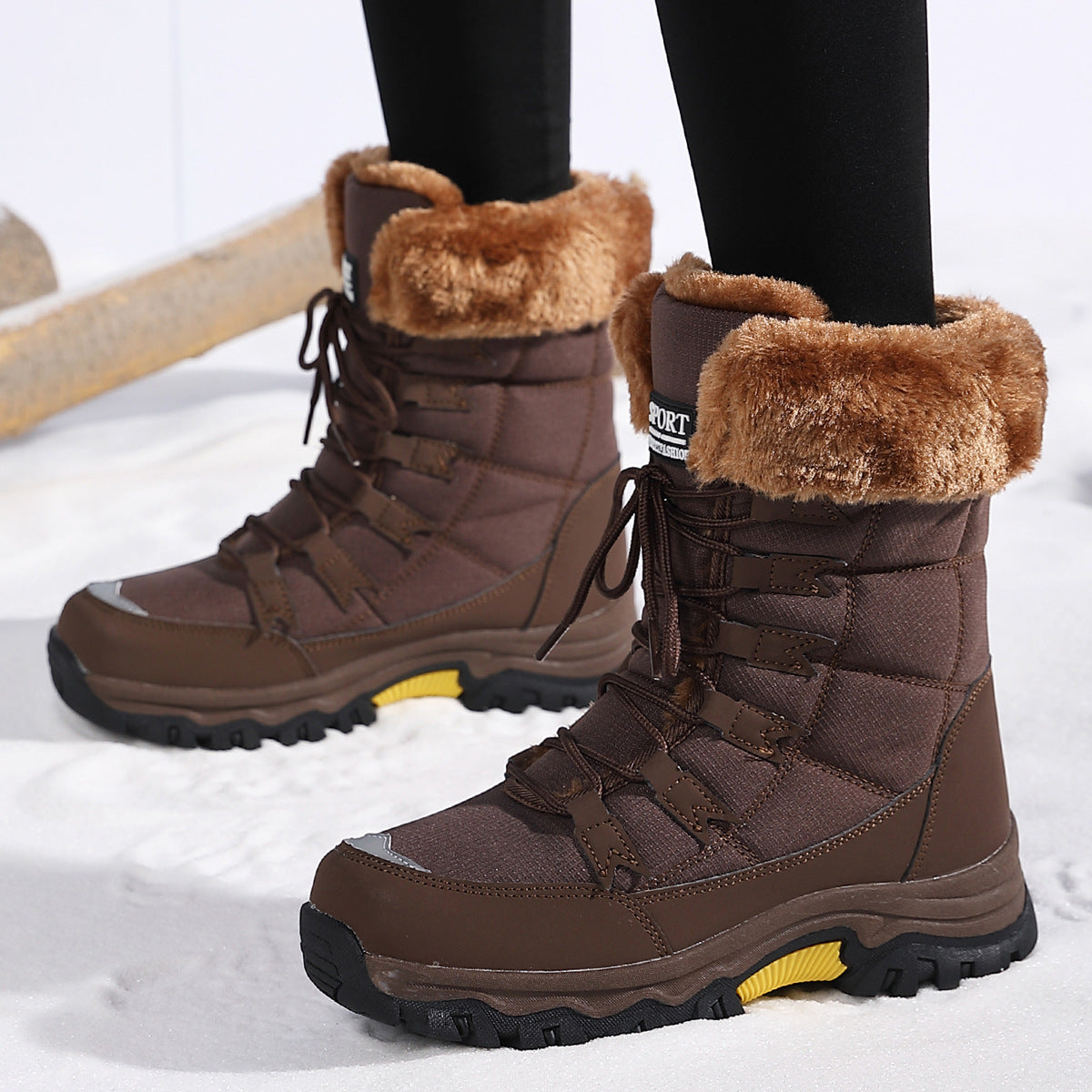 Damen Gefütterte Winterboots mit rutschfester Sohle und isolierendem Futter Stilzeits