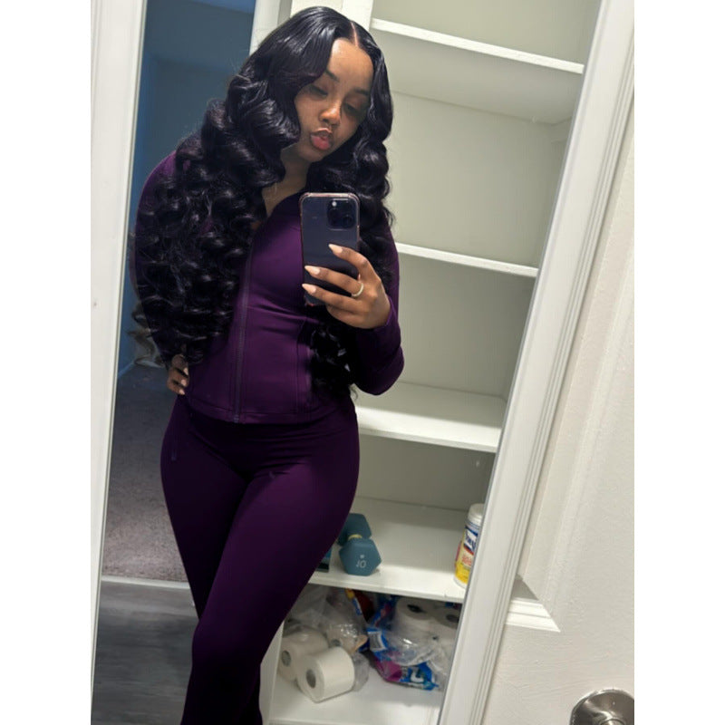 Damen figurbetonender Jumpsuit mit Hochkragen und durchgehendem Reißverschluss Stilzeits