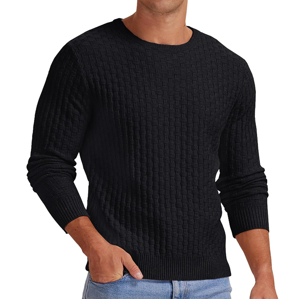 Herren strukturiertes Sweatshirt mit Rundhalsausschnitt und langem Arm Stilzeits