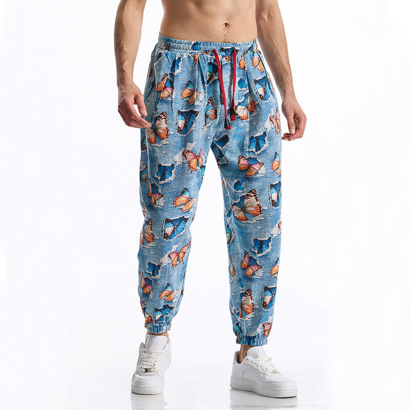 Herren lässige Freizeithosen mit modischem Muster Stilzeits