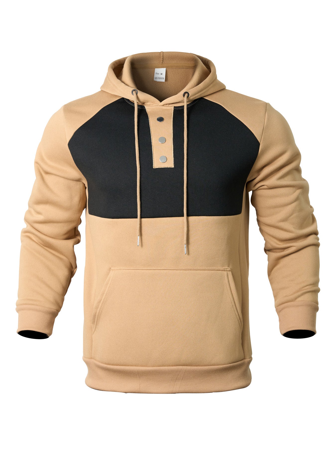 Herren Hoodie mit Knopfleiste und Kontrastdetails Stilzeits
