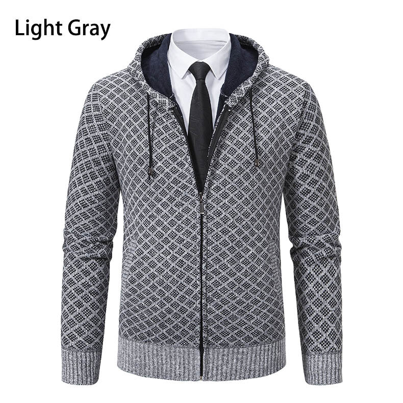 Herren modische Sweatjacke mit Kapuze und elegantem Muster Stilzeits