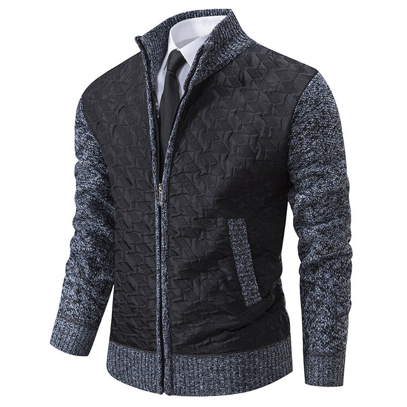 Herren stylische Steppjacke mit strukturiertem Obermaterial und hohem Kragen Stilzeits