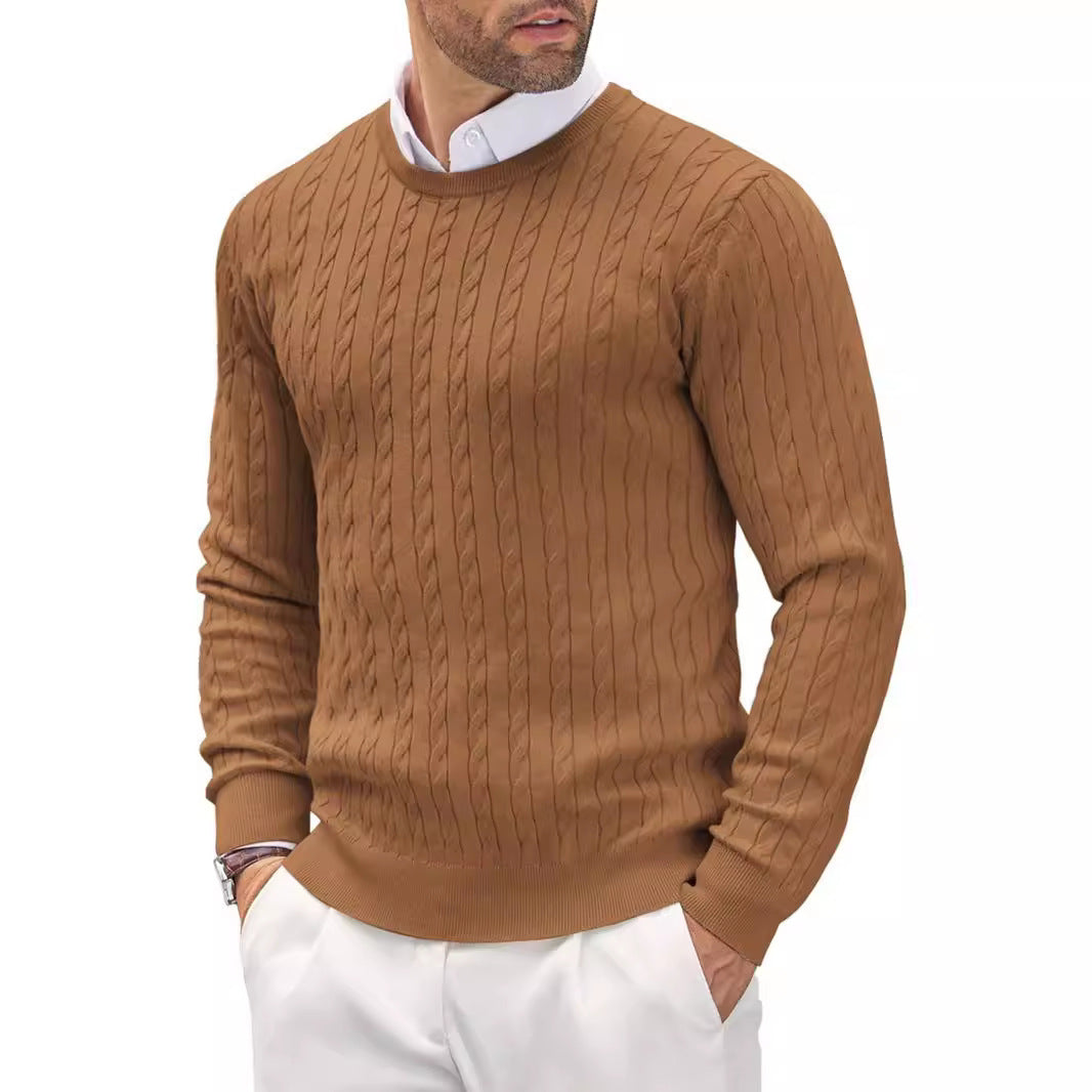 Herren Strickpullover mit strukturiertem Zopfmuster Stilzeits