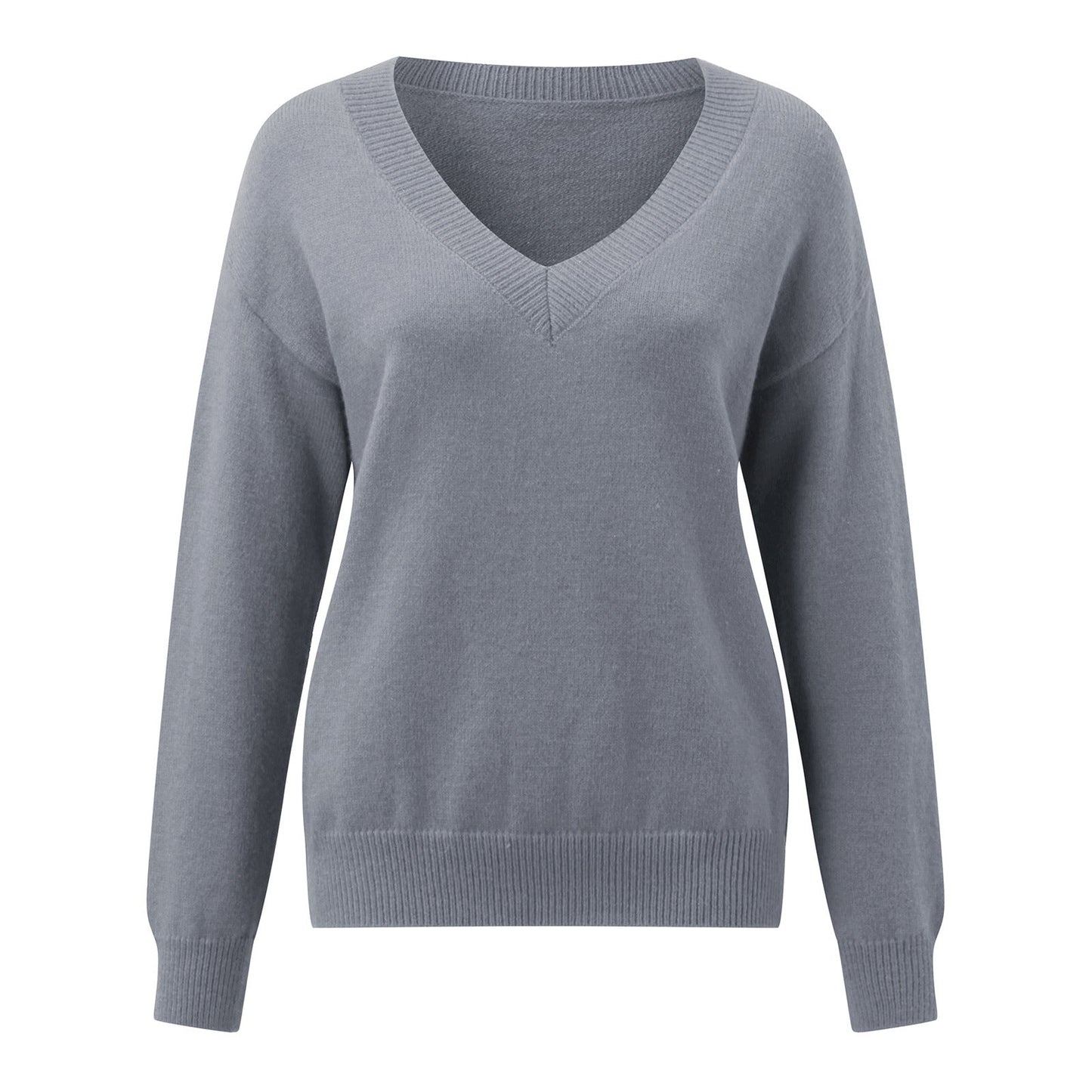 Damen eleganter V-Ausschnitt Pullover Stilzeits