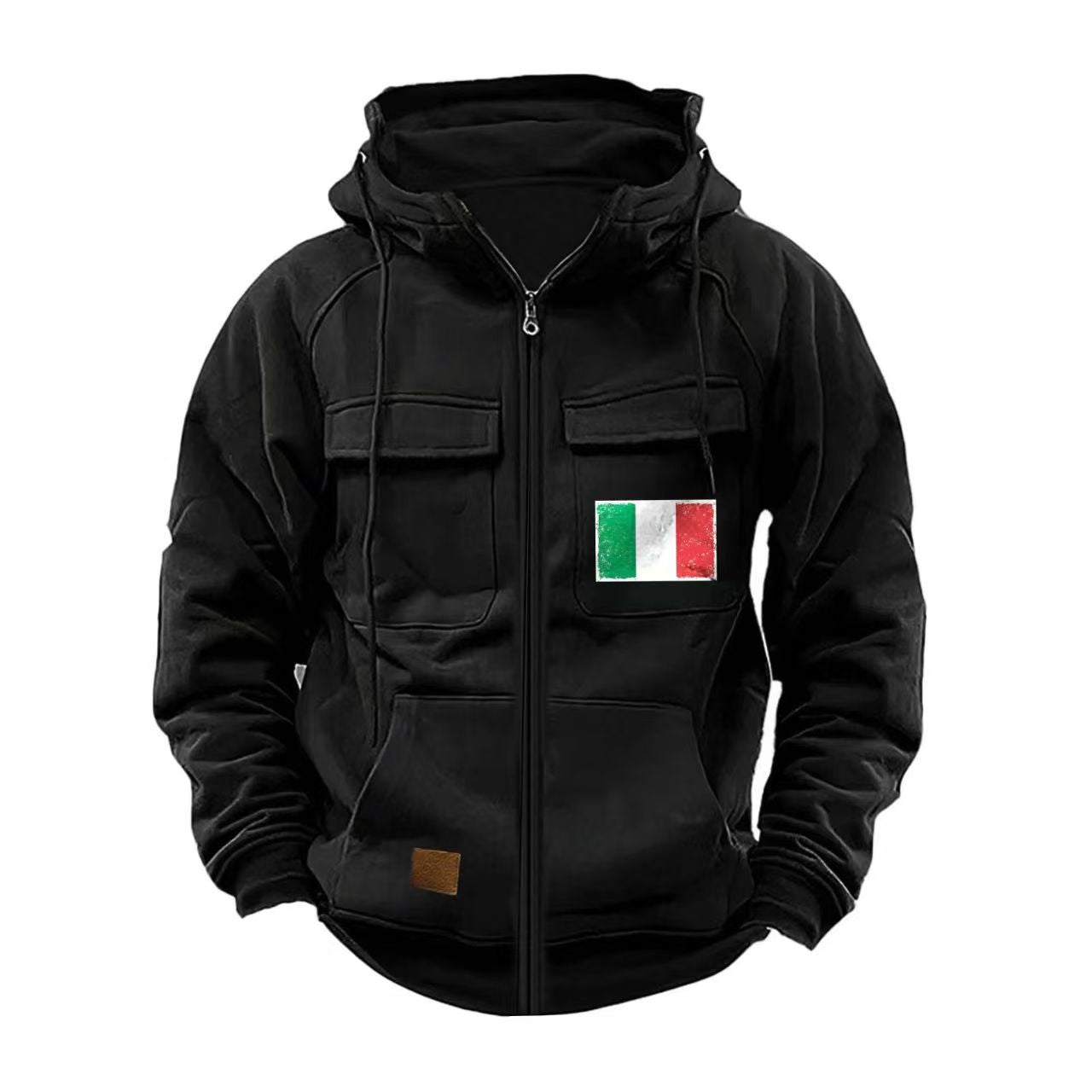 Herren modische Kapuzenjacke mit praktischen Taschen und verstellbarem Kragen Stilzeits