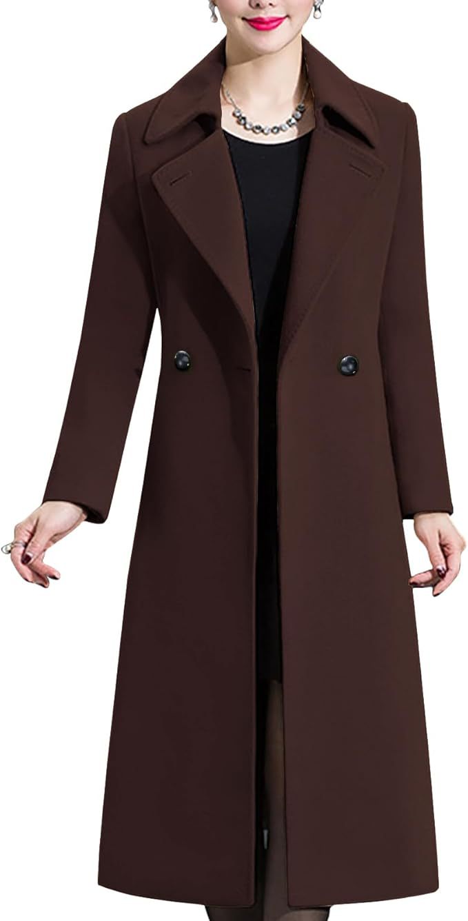 Damen Eleganter langer Mantel Stilzeits