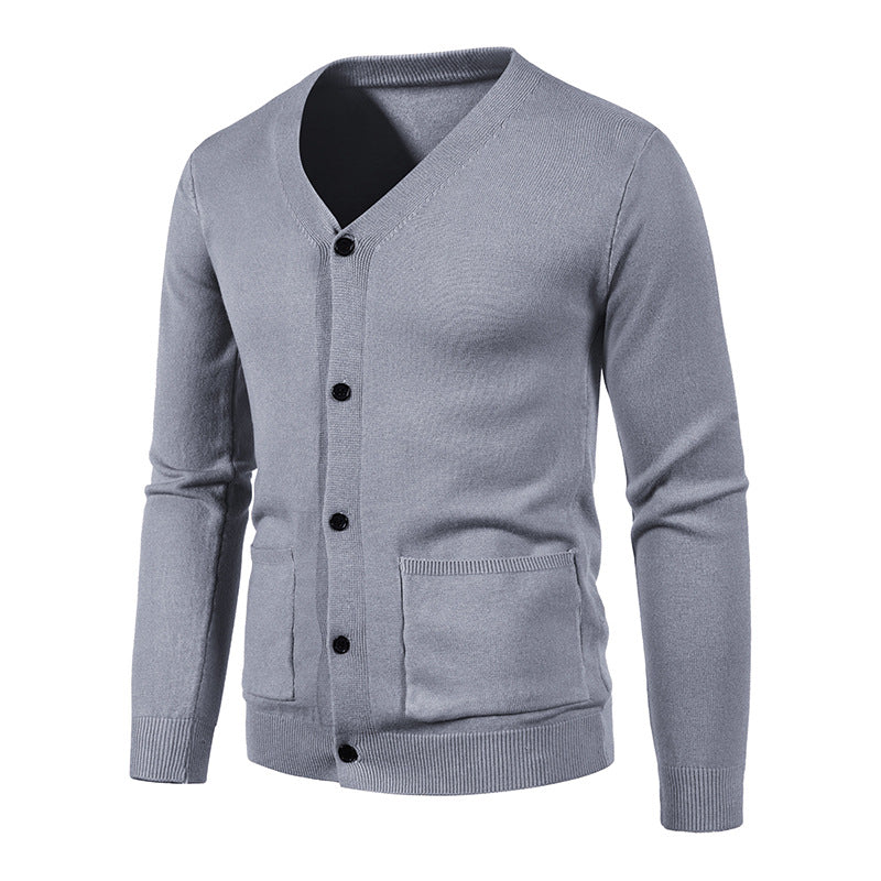 Herren Eleganter V-Ausschnitt Strickcardigan Stilzeits
